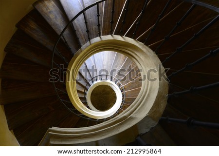 KUTNA HORA, SEDLEC, CZECH REPUBLIC - JUNE 27: Stairs in Cathedral of Assumption of Our Lady and Saint John the Baptist and former monastery on June 27, 2014. Church is UNESCO World Heritage Site