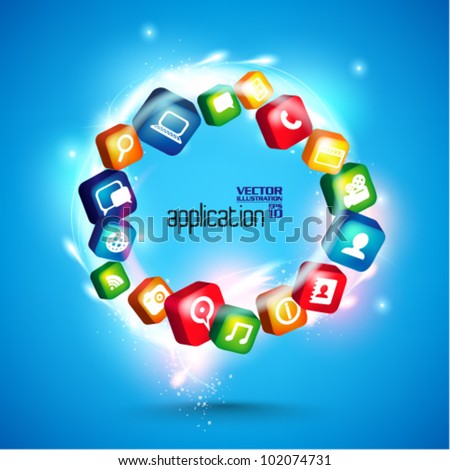 Logo Design  on Vector   Modern Conceptual Digital Application Social Network Design