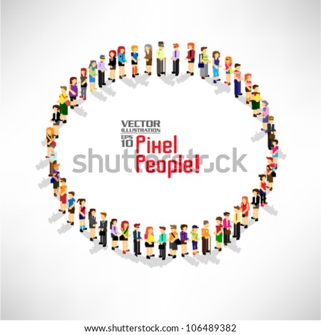 a large group of people gather together vector icon design