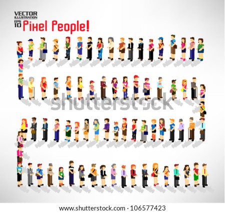 a large group of pixel people vector icon design a large group of pixel people vector icon design