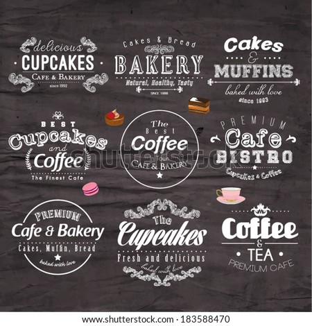 Retro Typography Bakery and Cafe Logo Badge Design Retro Typography Bakery and Cafe Logo Badge Design