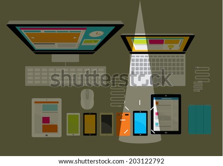 Vector Design Elements for Business Office Workplace