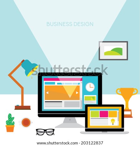 Creative Vector Design Elements for Business Office Workplace