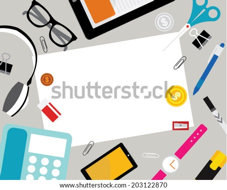 Creative Vector Design Elements for Business Office Workplace