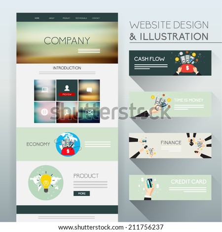 Website Design and Illustration Vector Design Website Design and Illustration Vector Design