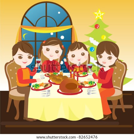 Christmas Dinner Cartoon