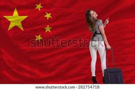 young beautiful woman is traveling to china
