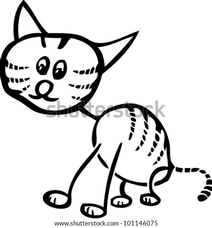 Simple Drawing Of Cat Stock Vector Illustration 101146075 : Shutterstock