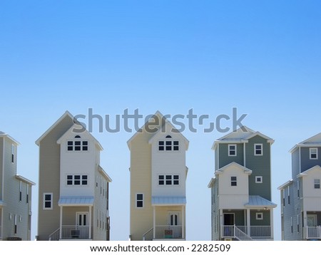 Pastel colored row houses in Florida