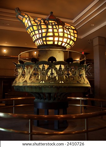 inside statue of liberty torch. statue of liberty torch. of