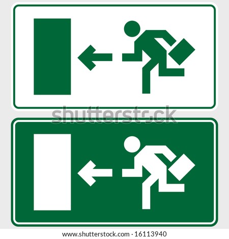 emergency exit sign. stock vector : Emergency exit