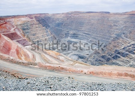 One of the biggest man made mining hole digged into the ground of Kalgoorlie, Western Australia