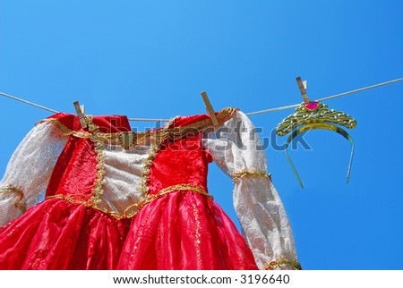 Princess Dress and Tiara on Clothes Line