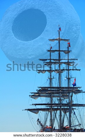 Pirate Ship With Background Cannon Barrel