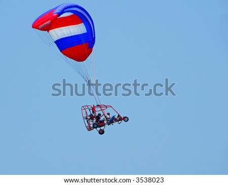 Flying Go Cart Under Parachute