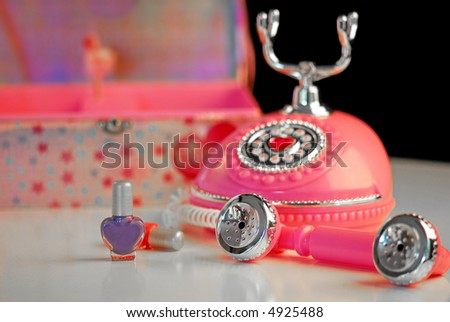 Girl's Room with Phone, Nail Polish, and Jewelry Box