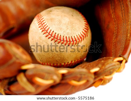 Old Baseball in Old Glove