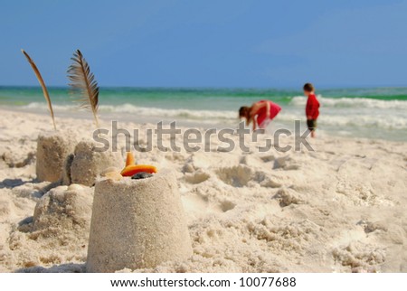 beach sand castle. stock photo : Sand Castles and