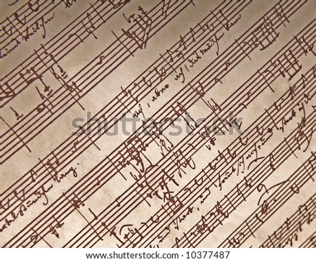 Old hand written sheet music