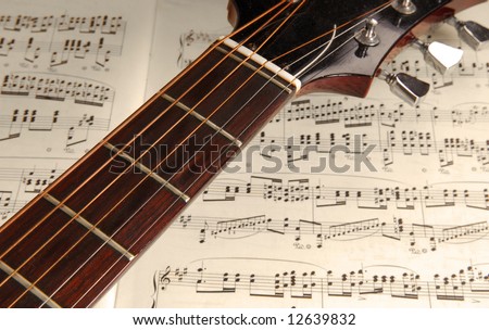 tuning pegs for acoustic guitar. stock photo : Acoustic guitar