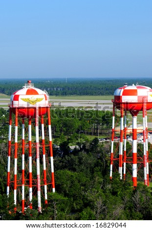 Pair of water towers on Naval Air Station Pensacola