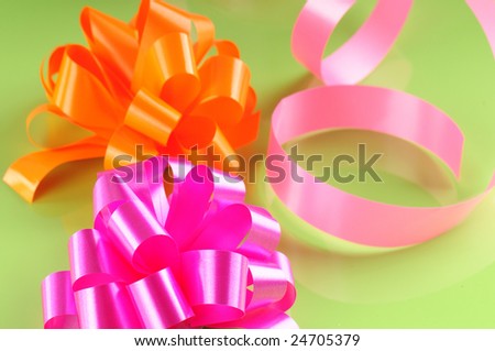 Present bows and ribbons ready to wrap present