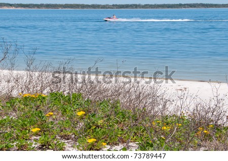Personal water craft in bay