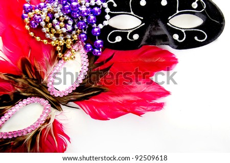 masquerade ball masks and beads