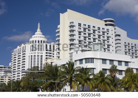 art deco buildings in miami. stock photo : Art Deco modern