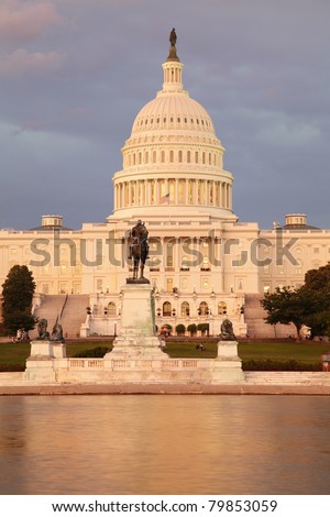 US Capitol Building at sunset, Washington DC