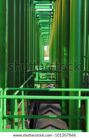 geometries of green pipes as background