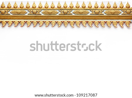 Frame with Thai art wall pattern in thailand Temple