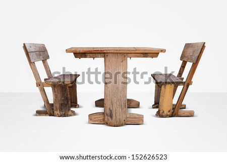 old wood chair and wood table
