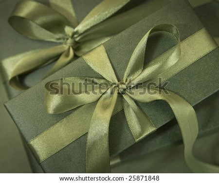 Christmas decoration series,close up shot of  gift boxes in studio