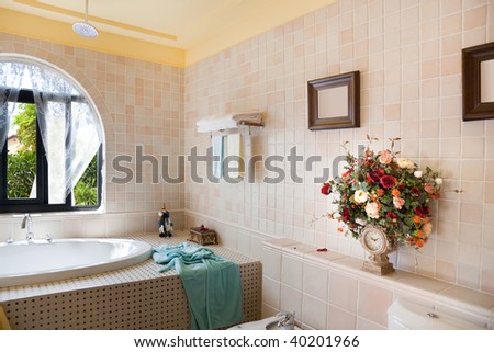 Luxury Bathroom on Modern Luxury Bathroom In A New House Stock Photo 40201966
