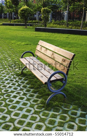 Park bench  in sunset.