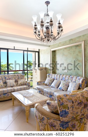 Modern interiors,living-room with the modern rattan furniture