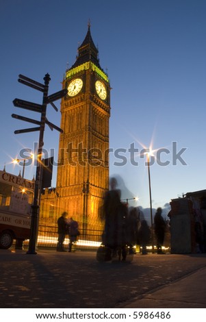 the Big Ben London attraction at night