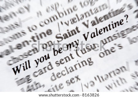 Will you be my valentine (question). Zoom blur effect.