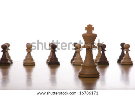 the king piece of a chess table ready for it\'s move (selective focus)