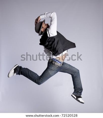 Hip hop dancer showing some movements (some motion blur)
