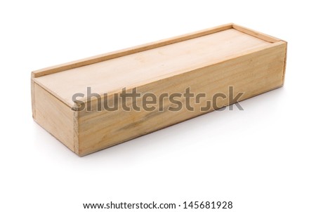 Wooden box isolated on white background. - stock photo