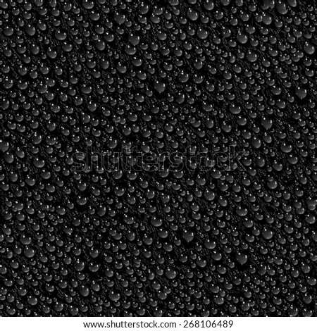 Seamless pattern - drops on black surface.