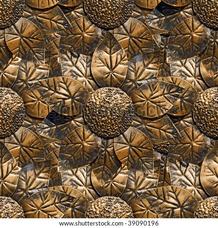 Seamless sunflower bronze pattern.