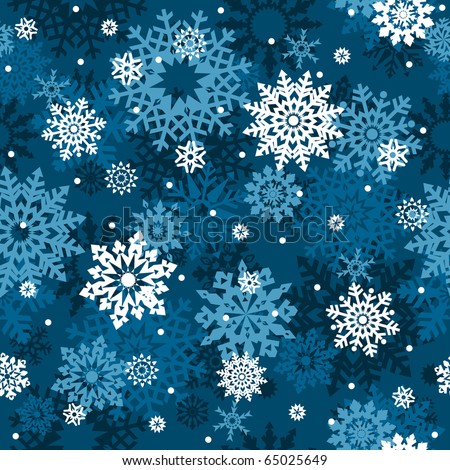 white snowflake background. White snowflakes on blue