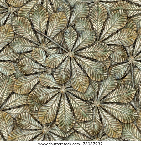 Bronze chestnut leafs seamless background - seamless pattern for continuous replicate.