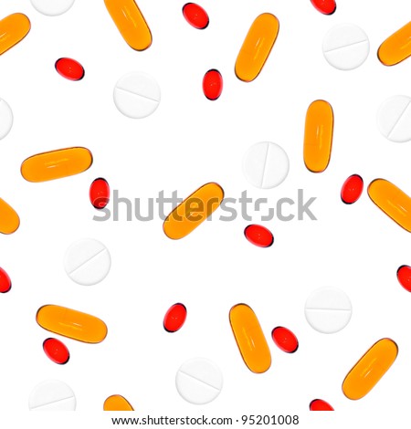Pills seamless background.