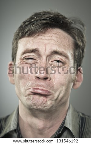 Crying Man Portrait