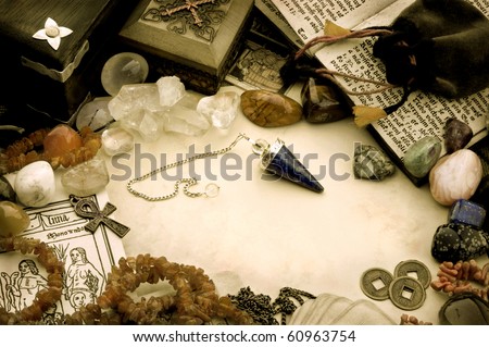 Composition of esoteric objects, used for healing and fortune-telling