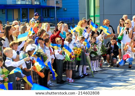 Kiev, Ukraine, September 1st, 2014 - start of school year in Kiev, Ukraine